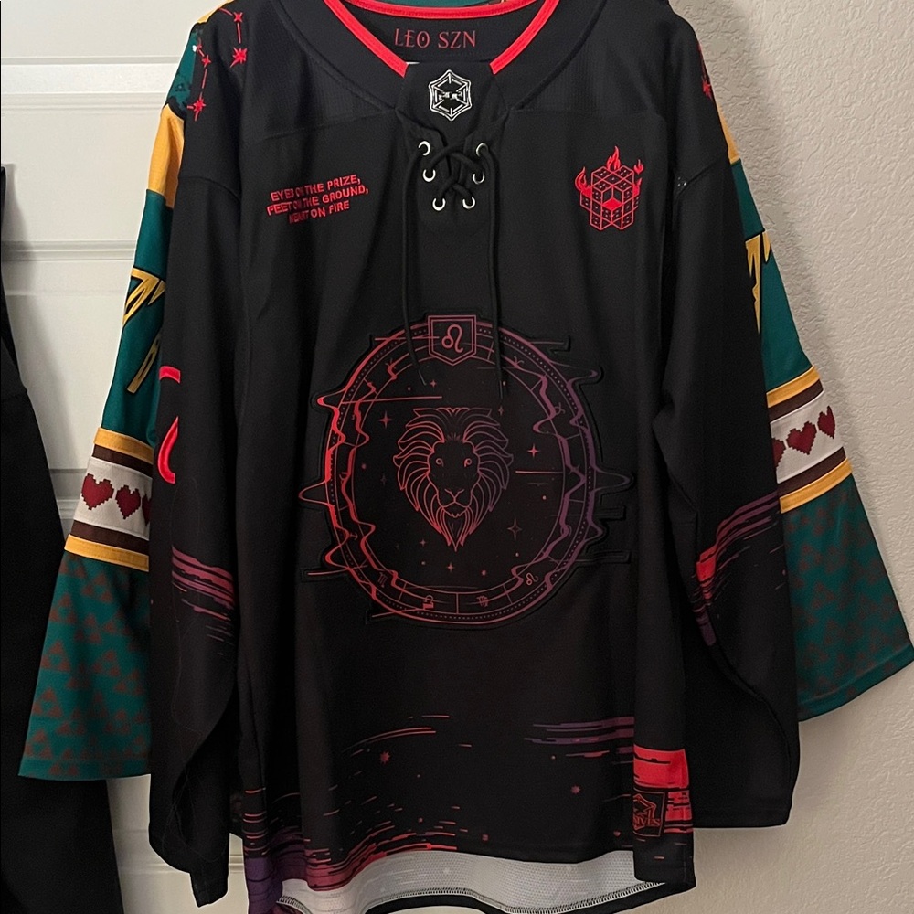 Elev808 Black and Red Leo season Hockey Jersey